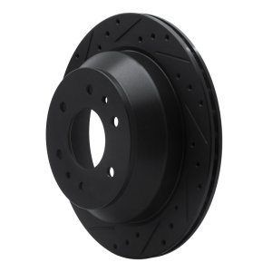 Buick Rainier Brake Rotor (1) - Rear Left - R1 Concepts - Drilled & Slotted - Black - `02-`09